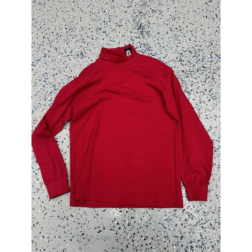 Vintage 90's Mickey & Co.‎ Mickey Mouse Turtleneck Long Sleeve Adult Large Red